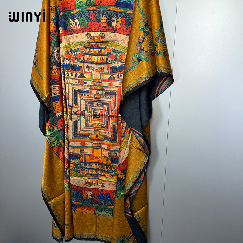 WINYI haute qualité caftan ample Boho imprimé robe longue élégante femmes soirée Caftan abaya femme musulmane abaya dubaï luxe