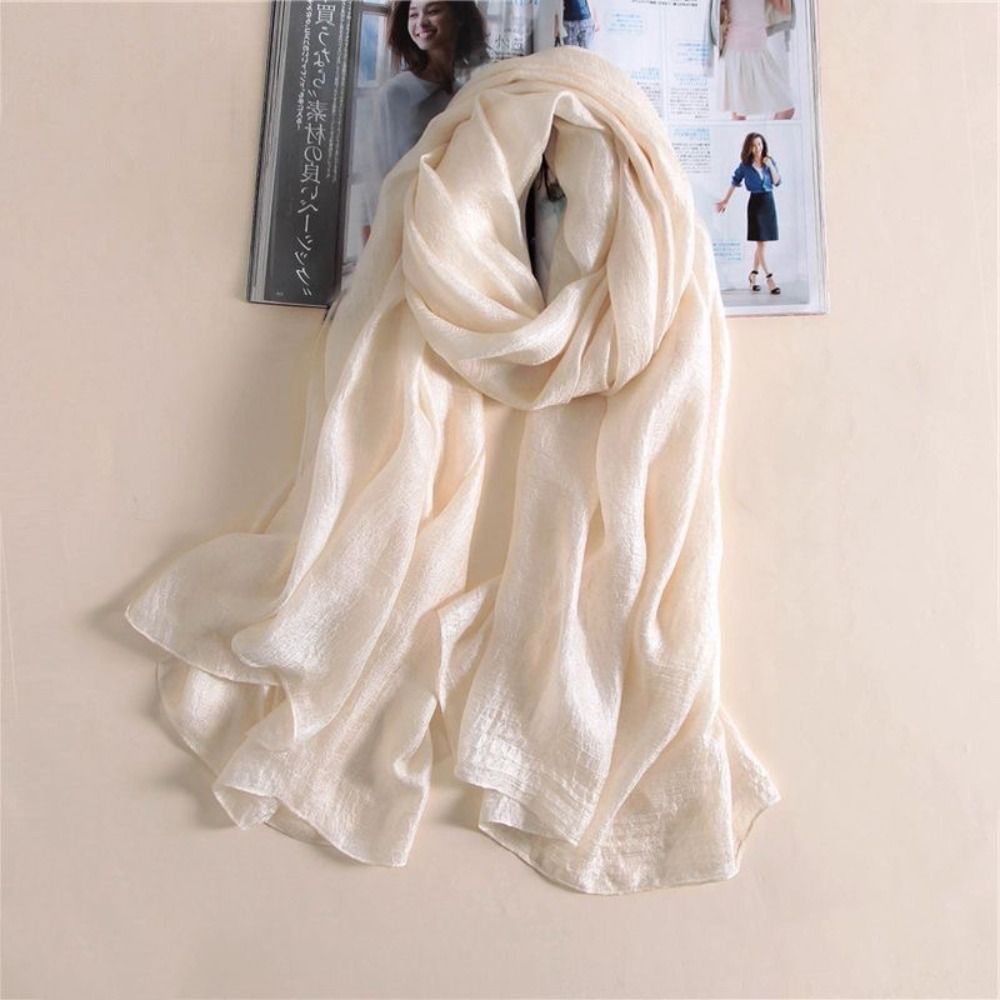 Écharpe en lin uni pour femme, foulard pour document pur, châle de protection solaire pour femme, bandanas grande taille, hijab à la mode, 180x85cm