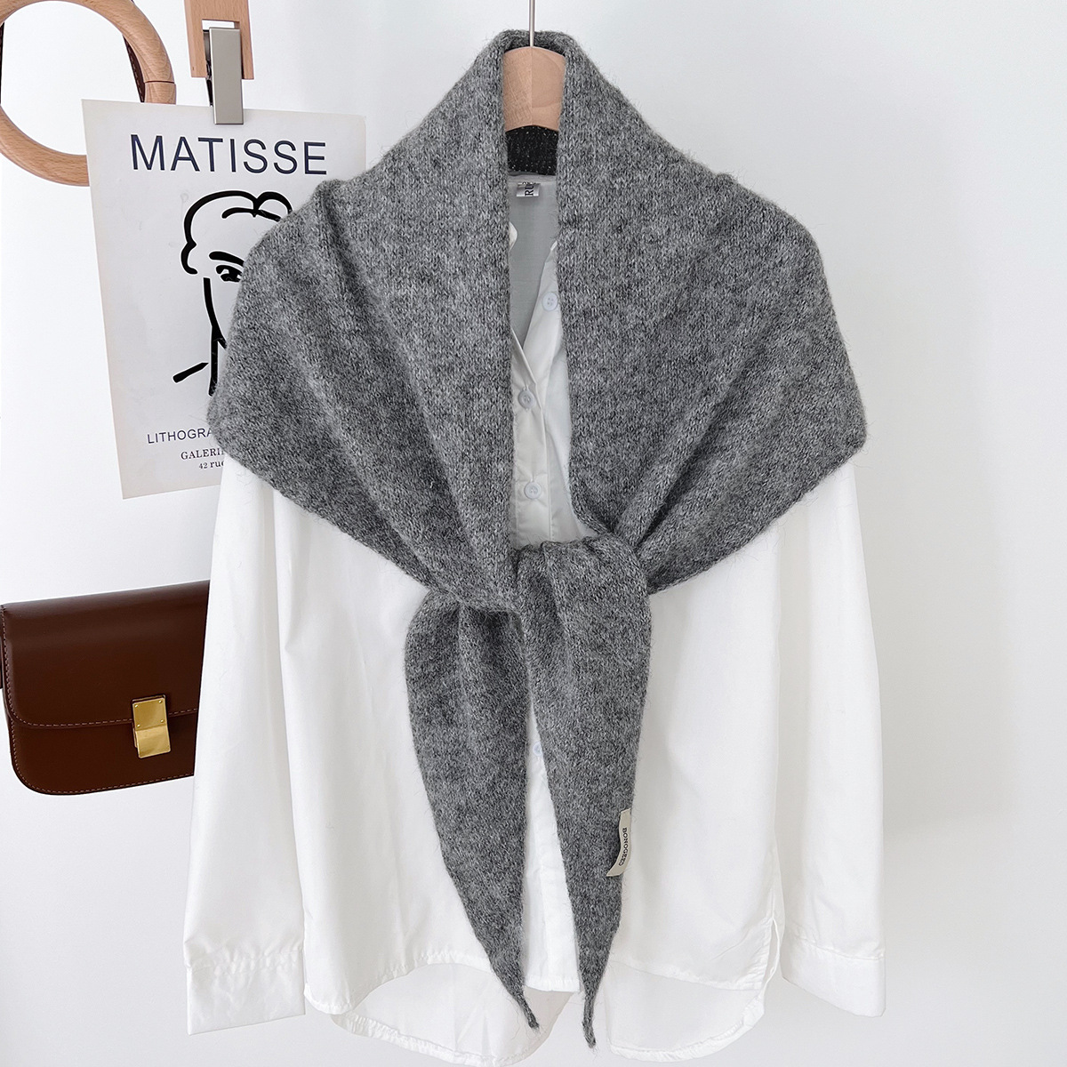 Grande taille laine Style coréen tricoté écharpe triangulaire femmes hiver chaud foulard châle vendu couleur foulard foulard Hijab