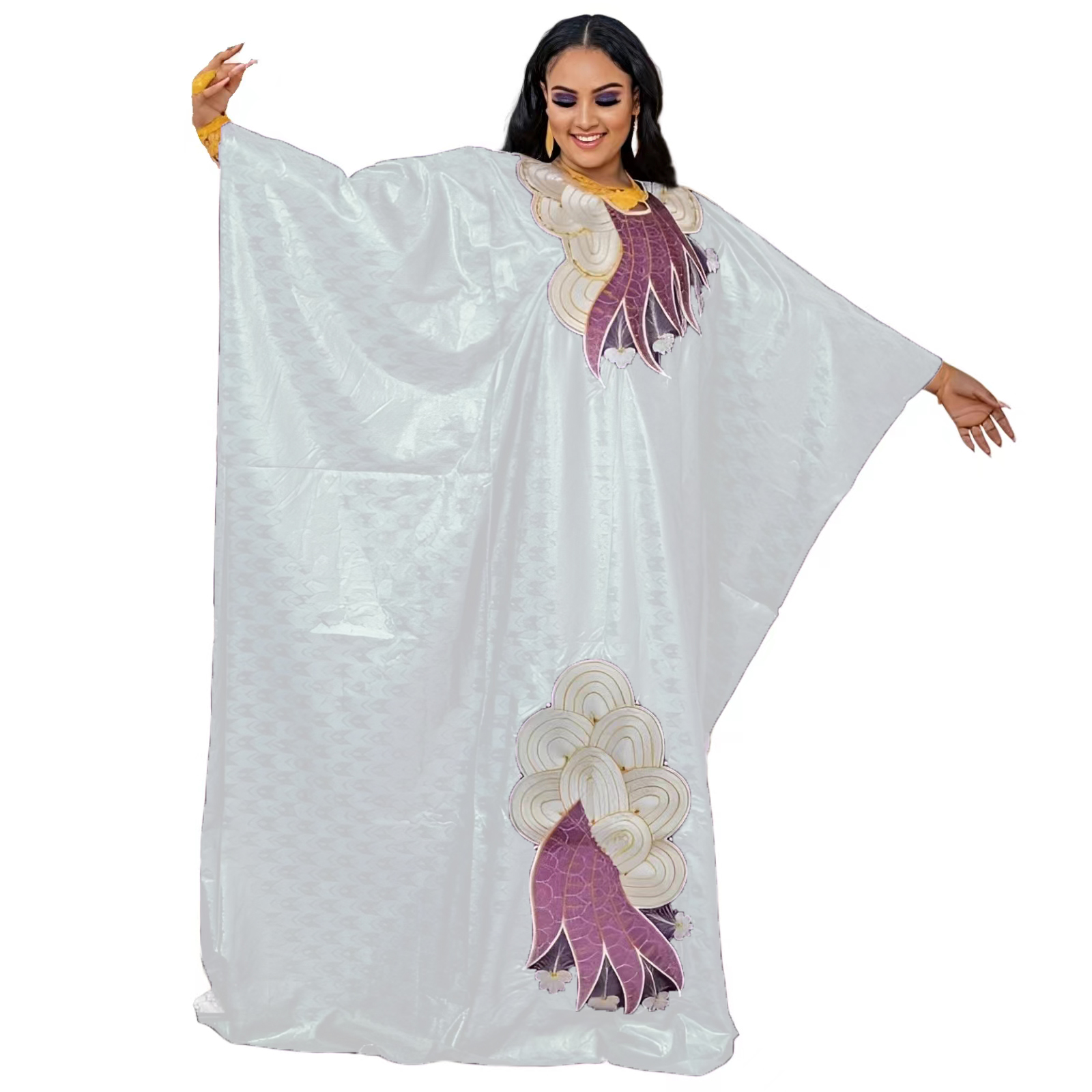 Robe africaine pour femmes Plus Si ze broderie Weddi ng invité longue robe Maxi avec écharpe