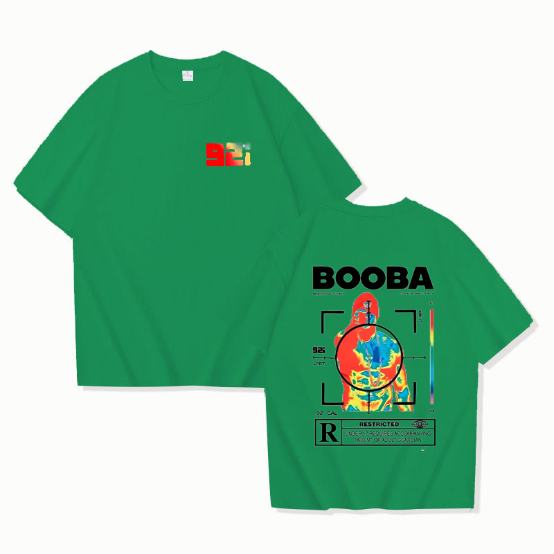 B2O T-shirts hommes mode BOOBA imprimé à manches courtes t-shirt femmes décontracté Harajuku Streetwear t-shirt hauts