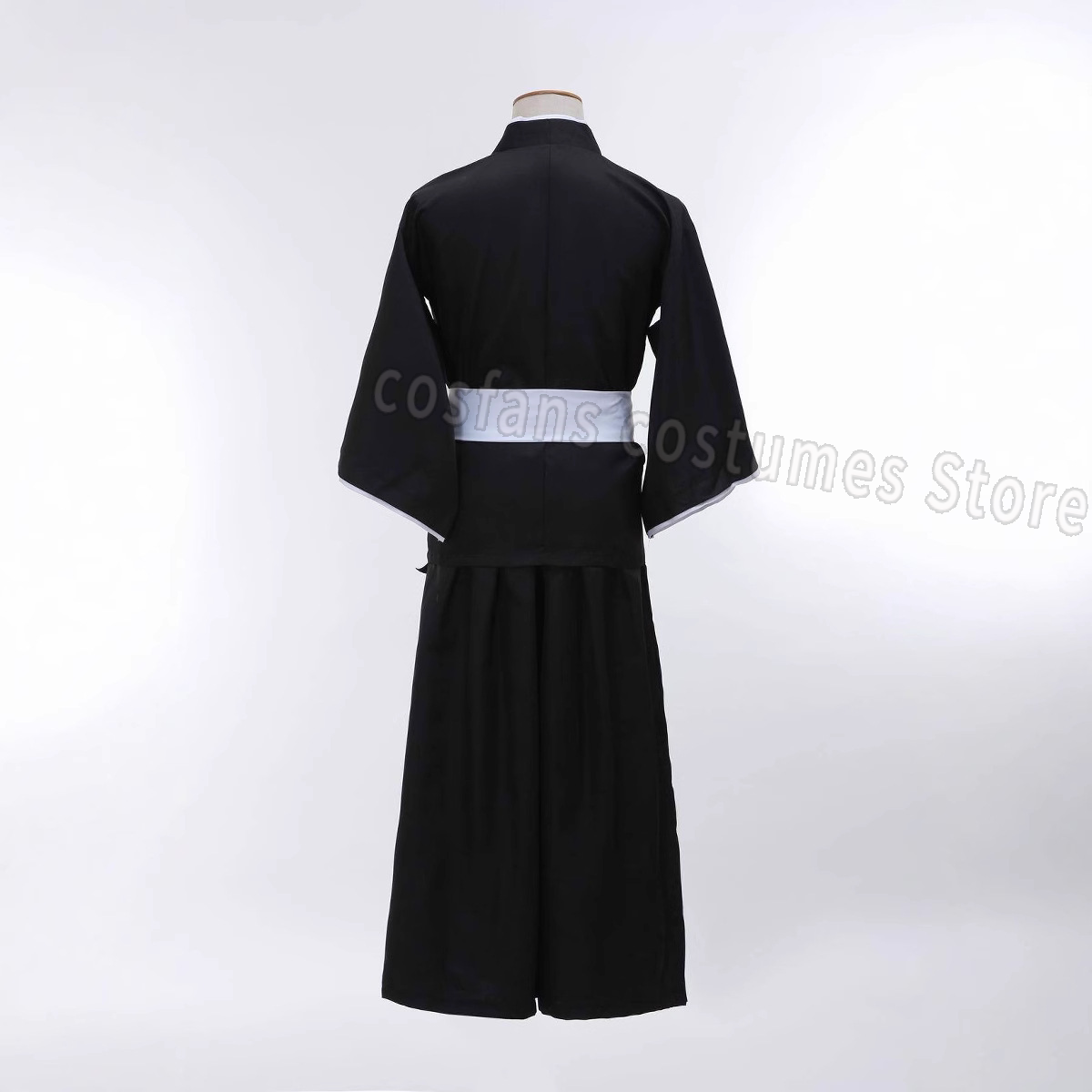 Costume de jeu de rôle samouraï, kimono noir de style japonais, comprenant un haut à manches, un hakama ample, costume de fête d'Halloween et de carnaval