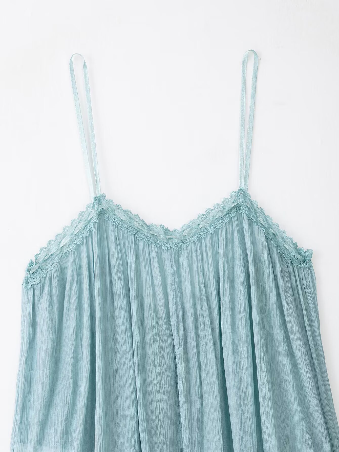 Willshela – hauts plissés à nœud bleu pour femmes, hauts à bretelles fines, col en v, style vintage, chic, à la mode
