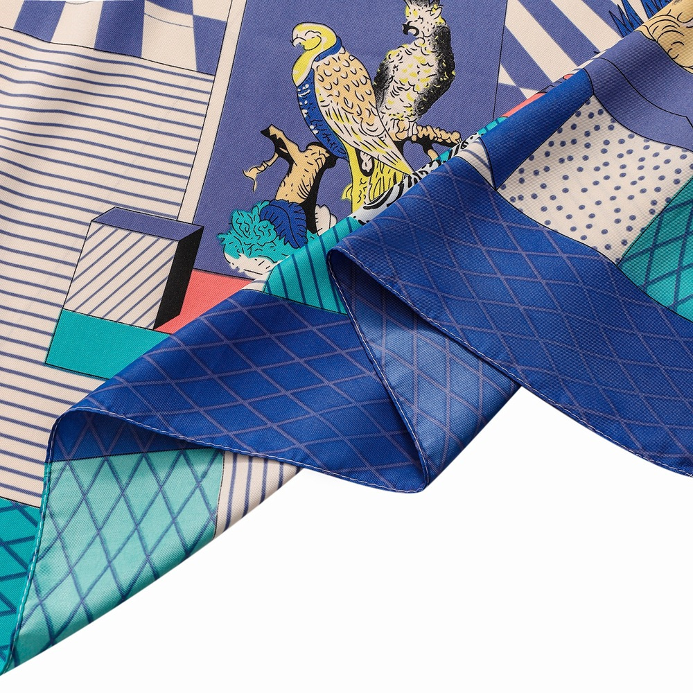 POBING-Foulard hijab musulman pour femme, grand châle, imprimé colisée, bandana carré, de luxe, pour la présidence, 130cm