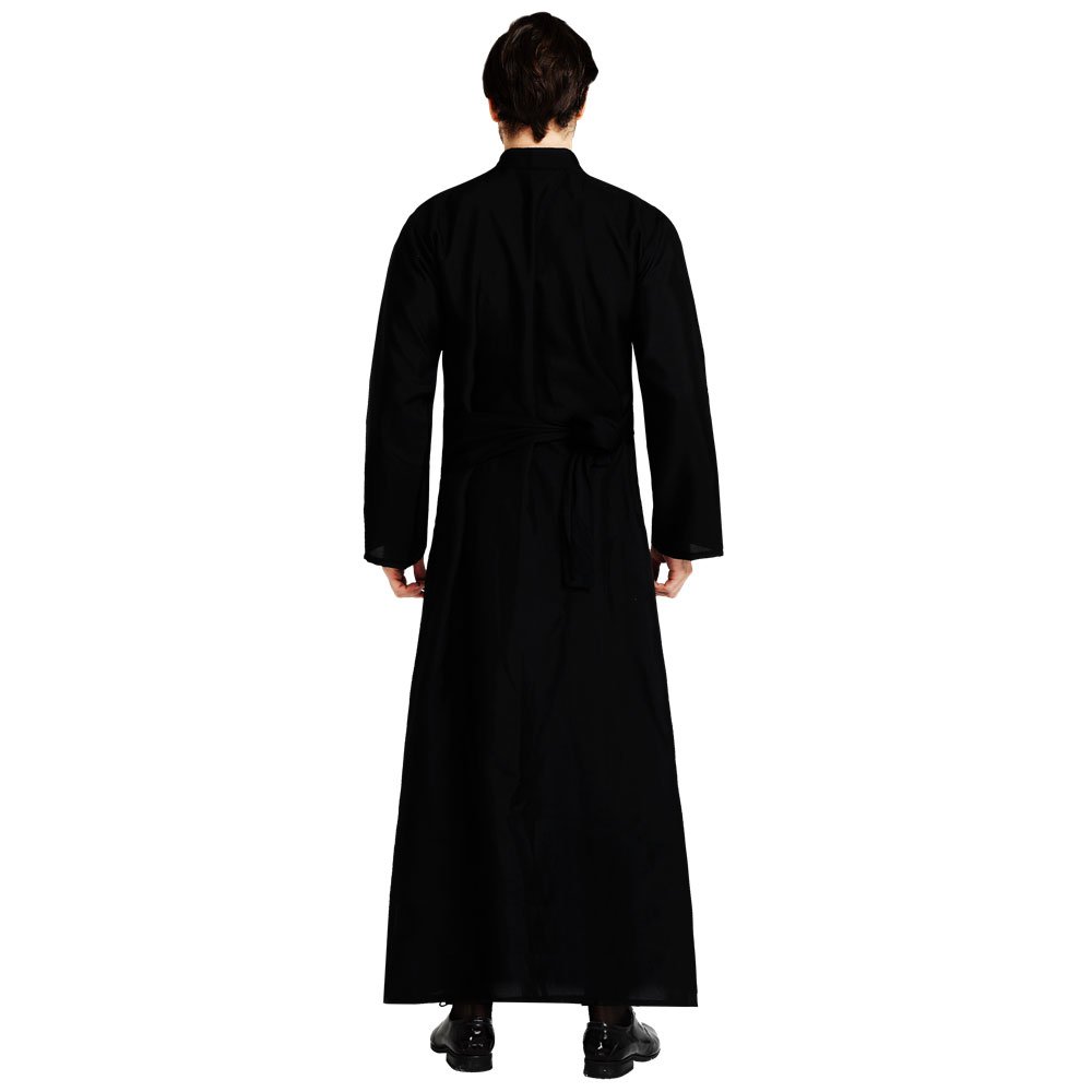 Umorden adulte noir Noble prêtre Costume hommes religieux pasteur père Costumes Halloween pourim fête Mardi Gras déguisement