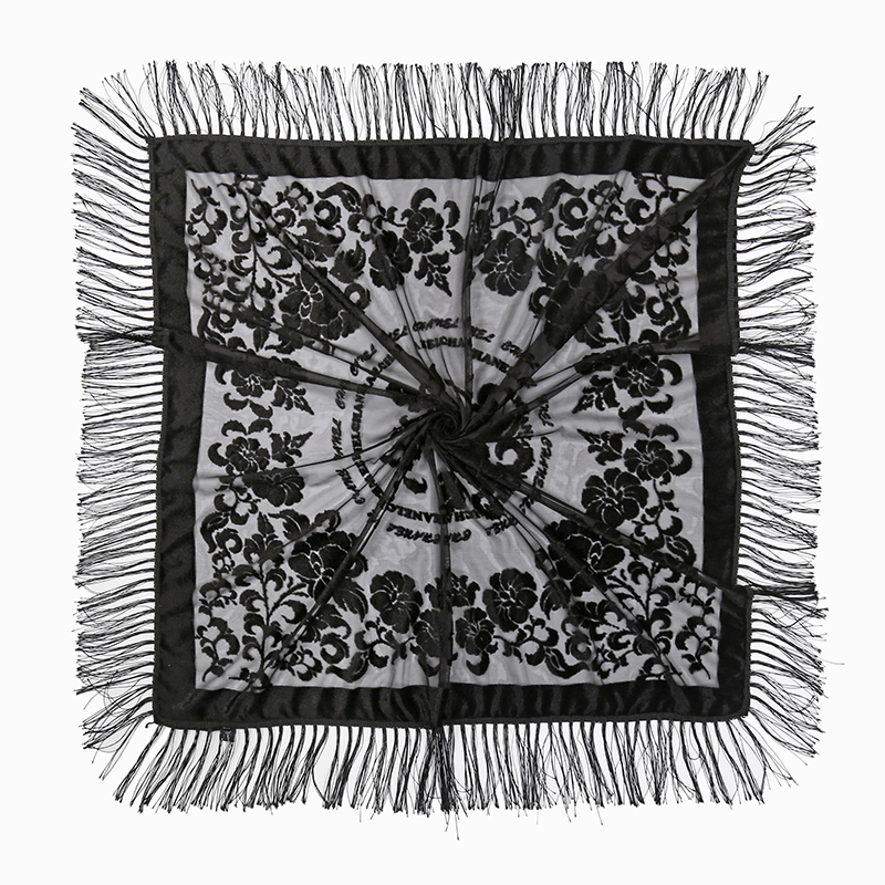 2024 luxe soie broderie fleurs châle glands écharpe pour femmes conception Hijab enveloppes dame foulards foulard Echarpe