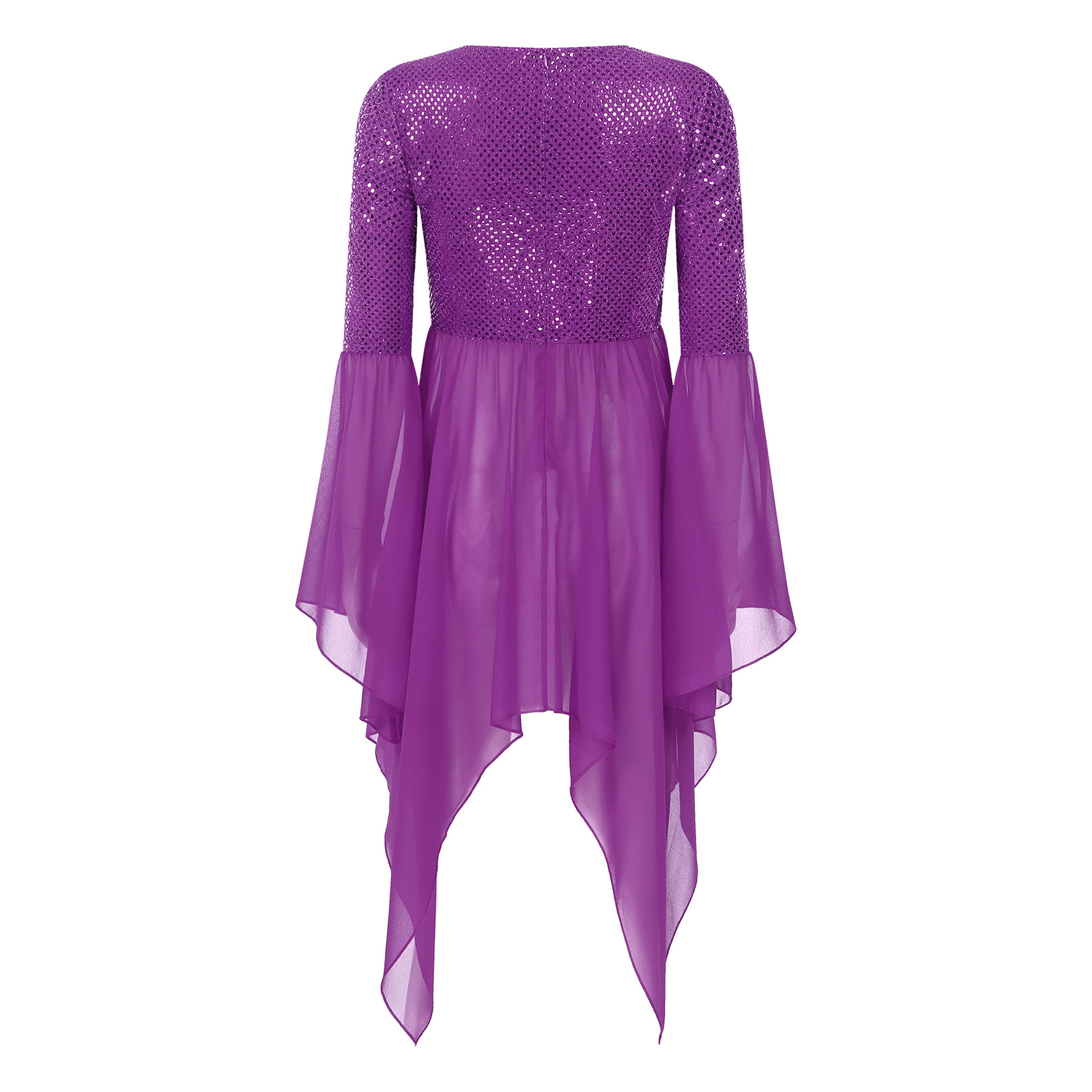 Robe de culte liturgique en mousseline de soie pour femmes, tunique de danse de louange, superpositions à ourlet irrégulier, Costume de danse moderne, Costume de Festival d'halloween