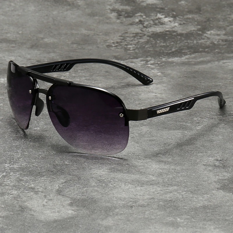 Lunettes de soleil métalliques à verres dégradés tendance pour hommes et femmes, grande monture, pour la pêche, la conduite, le VTT et les activités de plein air, lunettes de protection