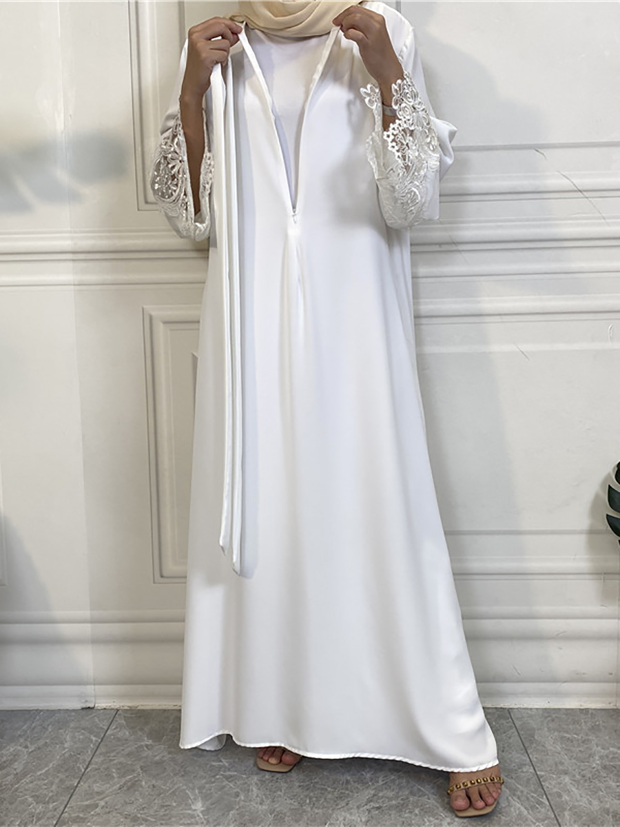 Abaya-Robe Maxi Modeste pour Femme Musulmane, Kaftan de Turquie, Vêtements Islamiques, Hijab Éducatif