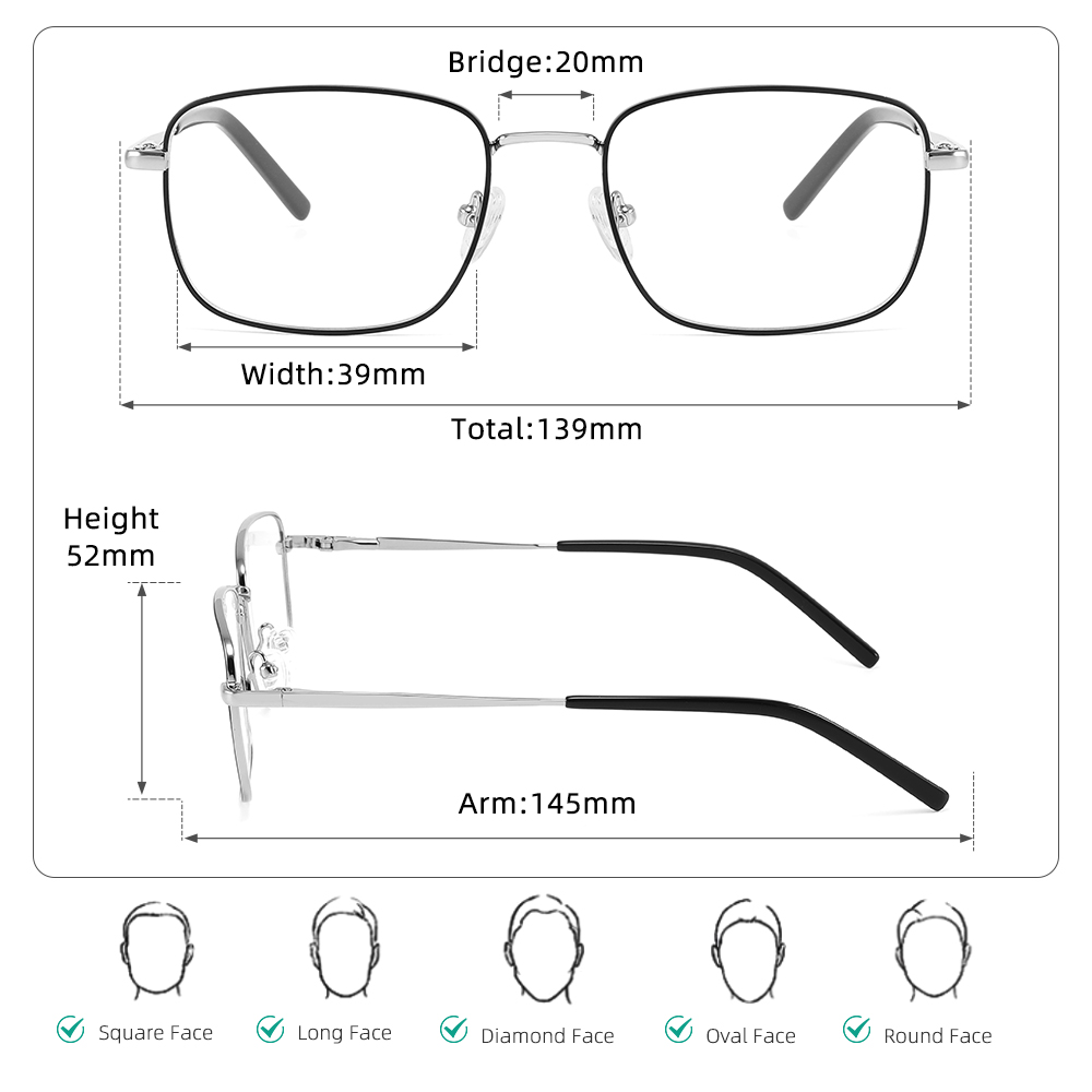 Lunettes médicales pour hommes pour OLpermétropie, lunettes de lecture, livraison en 5 jours, verres optiques, montures, produits sans douane + 1, 2