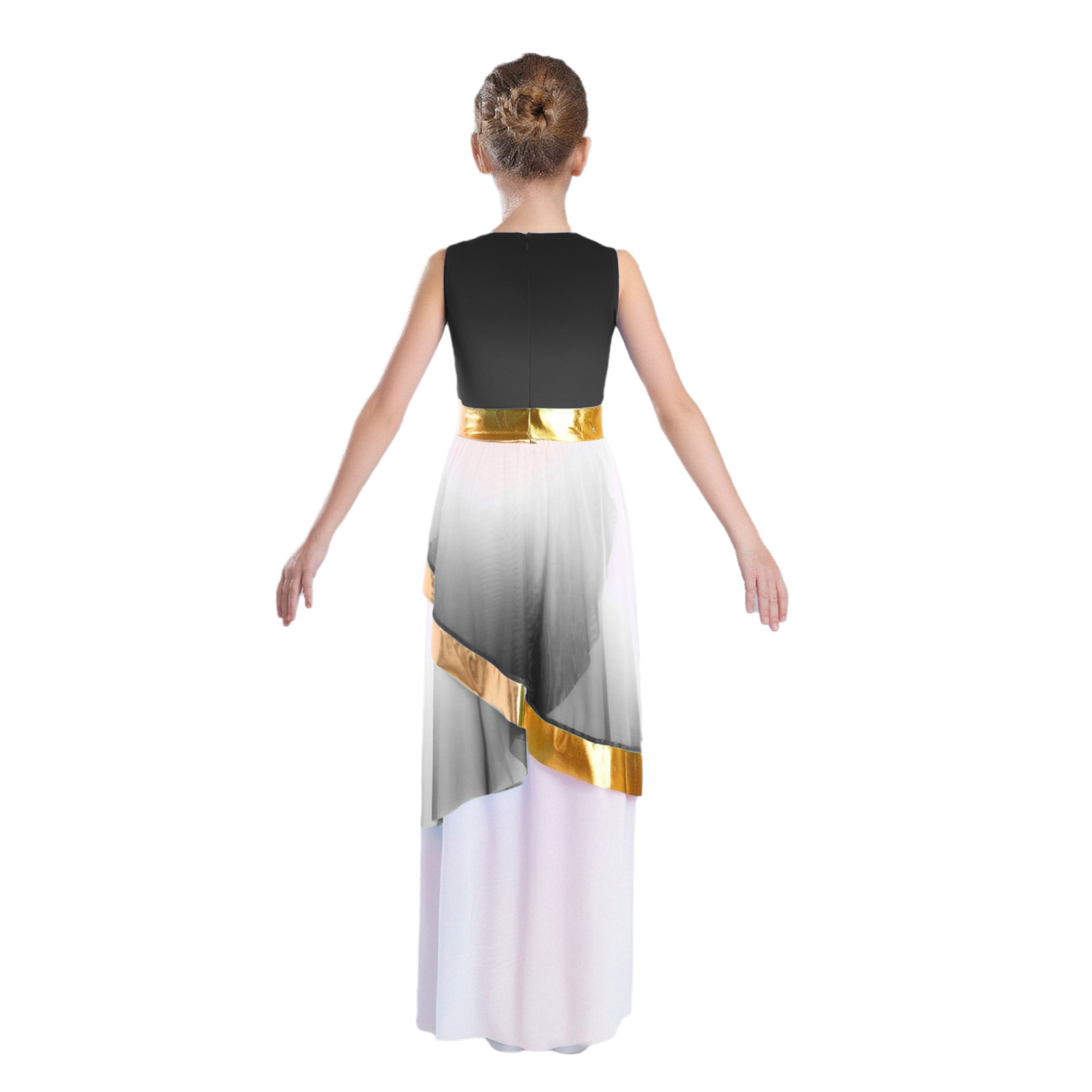 Robes de danse de louange de culte liturgique pour filles, vêtements de danse contemporaine lyrique, tunique en maille de couleur dégradée, Costumes de spectacle