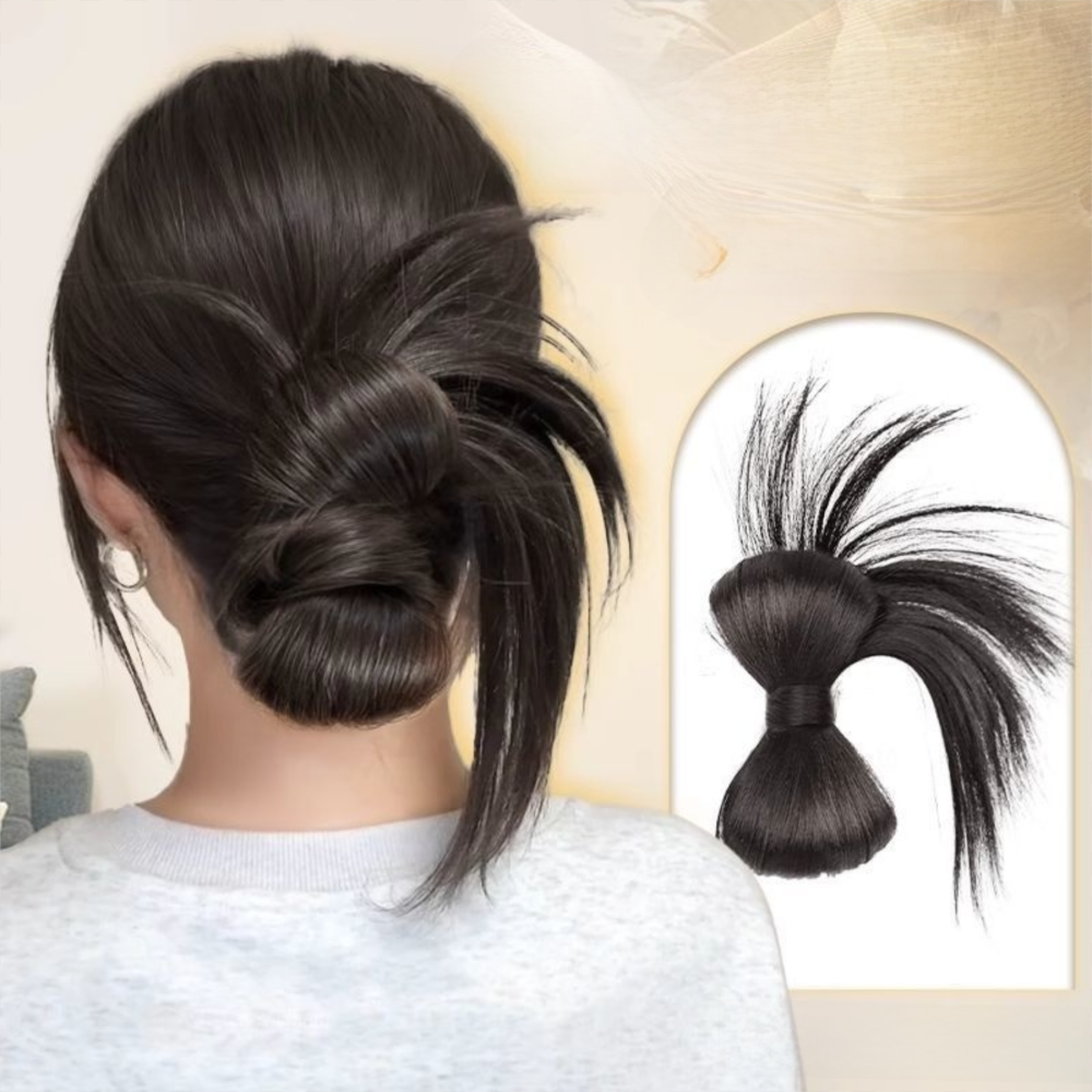 Nouveau cheveux synthétiques chignon griffe pince naturel moelleux perruque pince à cheveux nœud papillon brun noir chignon tête perruque accessoires de cheveux