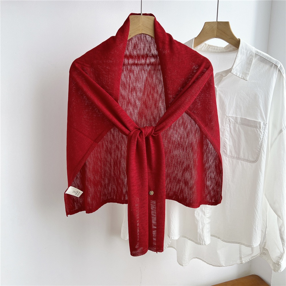 Nouveau châle triangulaire en laine mélangée pour femme, version T 2026, écharpe enveloppante pour l'automne et l'hiver, épaissie et tricotée pour garder les épaules au chaud