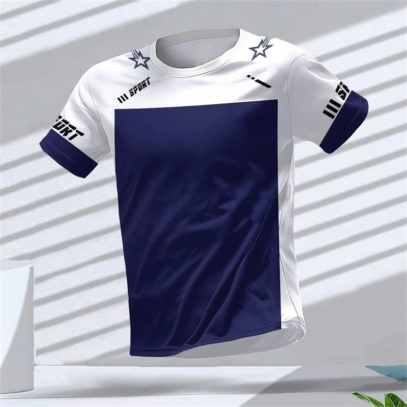 Mode course sport T-shirts pour hommes été décontracté en plein air Fitness 3D imprimé T-shirts en vrac séchage rapide respirant T-shirts hauts