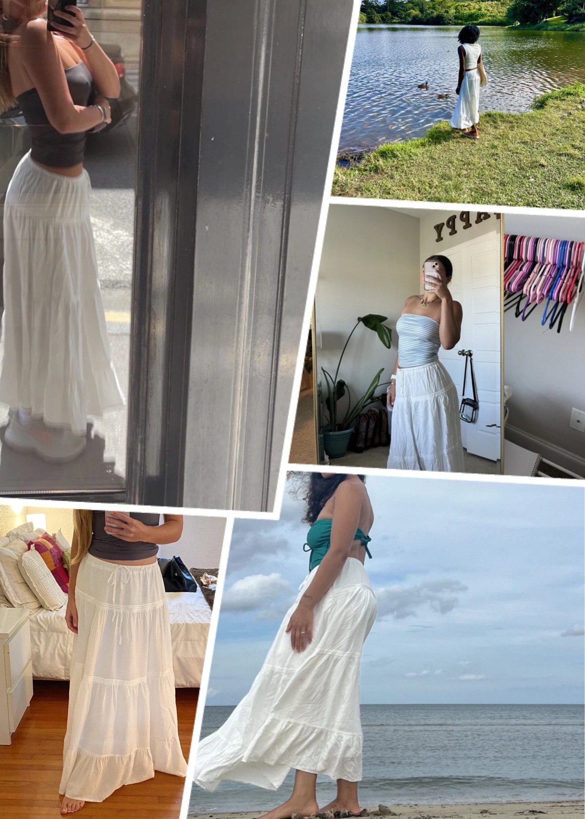 Jupes longues femmes une ligne gâteau jupe coupe ajustée à lacets taille haute blanc élégant fête Y2k Streetwear décontracté plage 2025 été