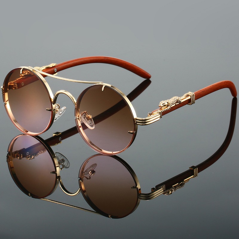 Lunettes de soleil rondes populaires pour hommes, mode double pont, verres multicolores, pour femmes, rétro, tendance, marque de luxe, design, protection UV400