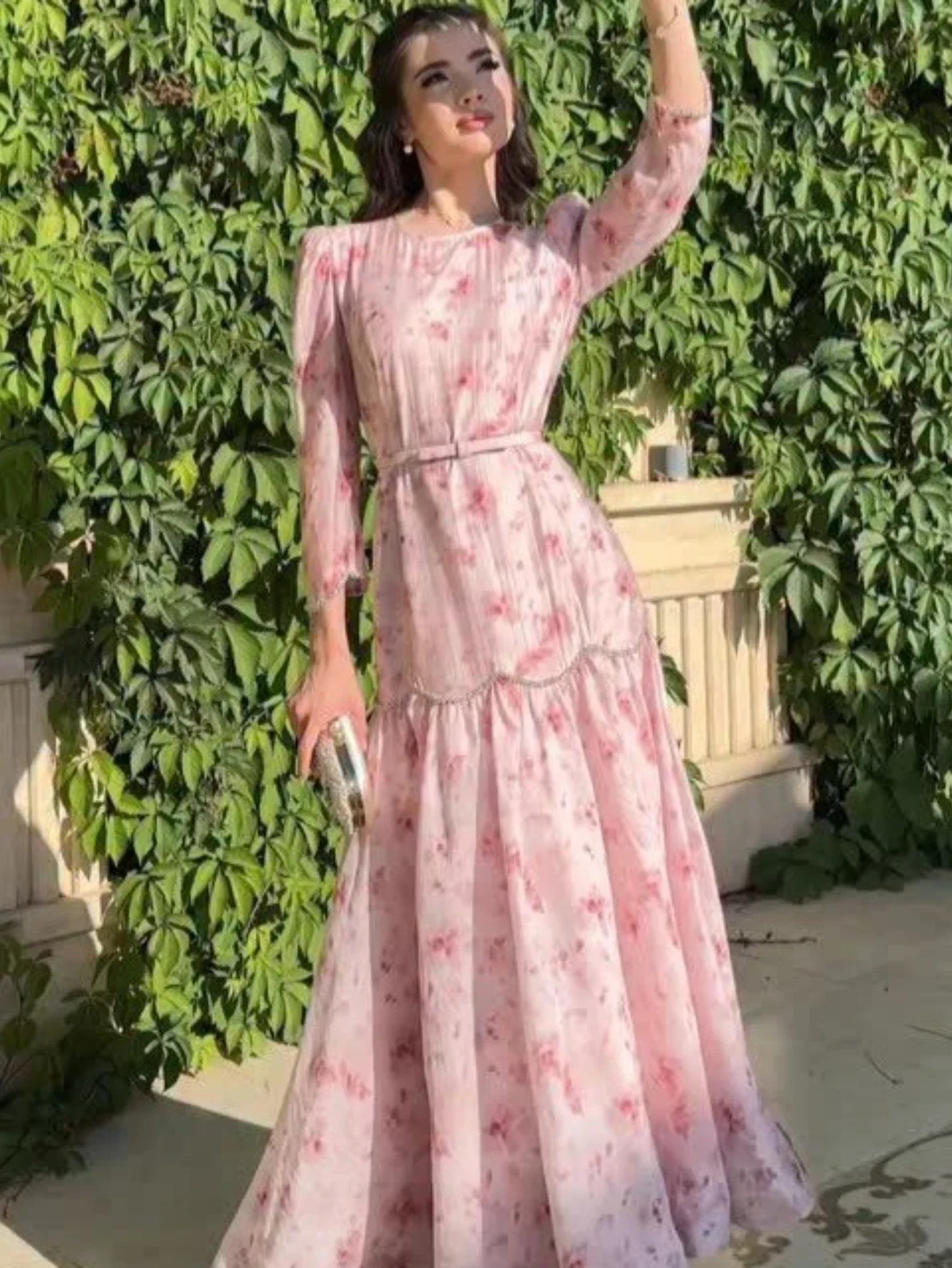 Eid femmes Robe Abaya imprimer doux dubaï robes Largos robes longues caftan Robe arabe fête Caftan Jalabiya Ramadan 2026