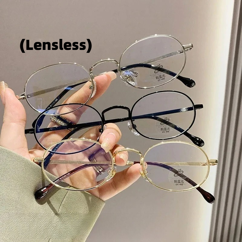 Nouvelle mode montures de lunettes ton or dames élégantes montures métalliques ovales Vintage lunettes confortables ultra-légères