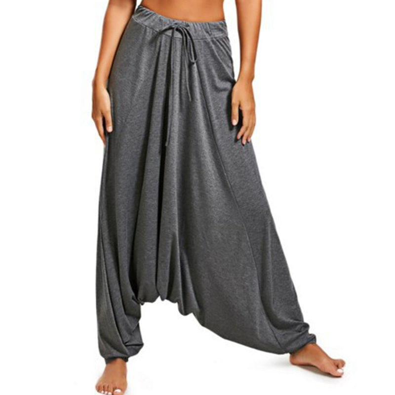 Pantalon ballon Hiphelicopter pour femme, pantalon sarouel, jambe large, taille élastique, monochromatique, mode décontractée, nouveau