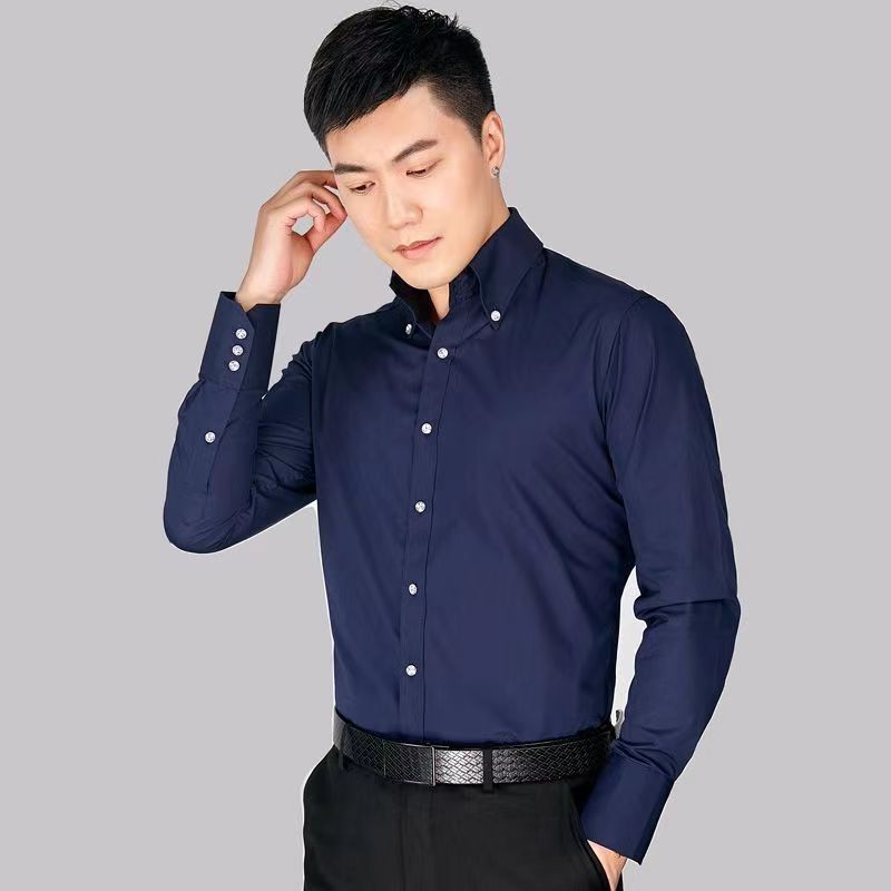 Chemise blanche à manches longues pour hommes, chemise décontractée, coupe couvertes, vêtements d'affaires formels, coréen, non repassage, printemps, automne, nouveau