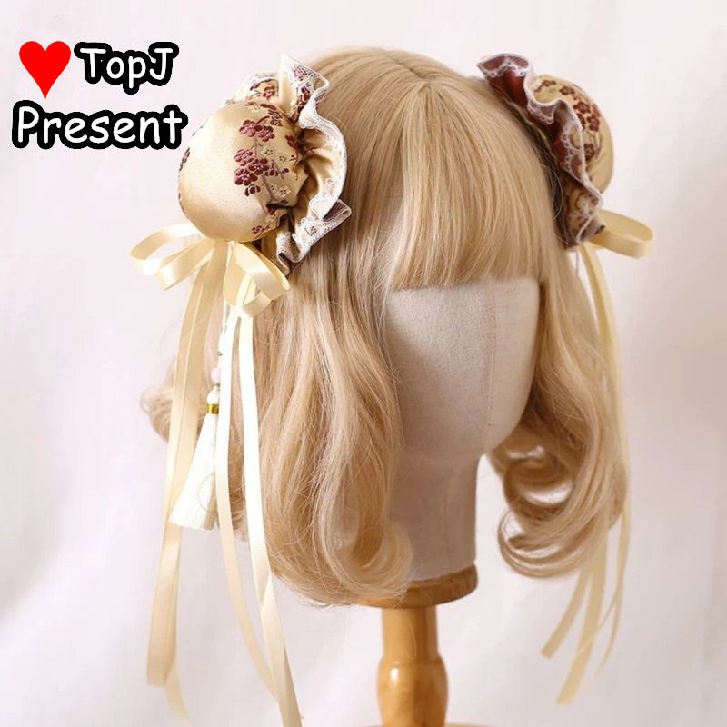 Accessoires de chignon multicolores style chinois Qipao, pampilles Lolita Chun Li, pinces à cheveux latérales à pampilles, paire de barrettes