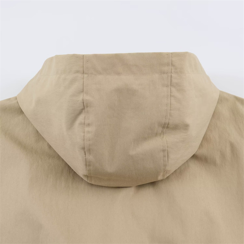 Veste pour femme Guobioziy, nouvelle collection automne 2026, veste ample à capuche kaki à manches longues, parka simple, tendance et élégante