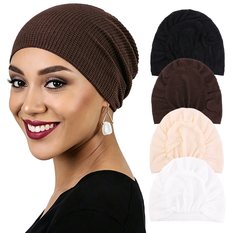 Nouveaux bonnets hijab musulmans en maille respirante pour l'été, bonnets élastiques pour la perte de cheveux, sous-foulards, chapeaux hijab Ramadan