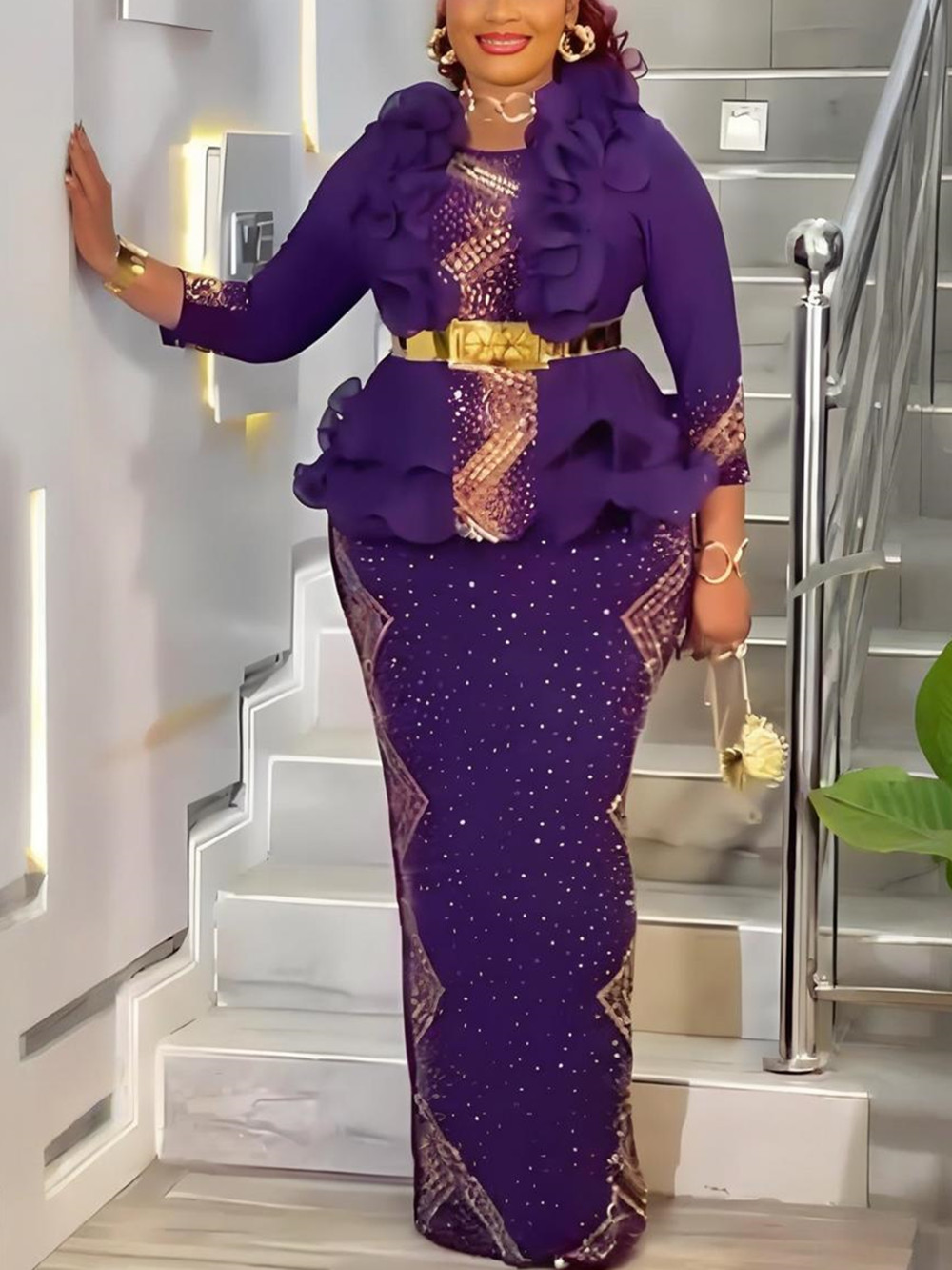 Robes africaines de luxe à sequins 2026 pour femme, robes de mariée turques élégantes, robe africaine de luxe