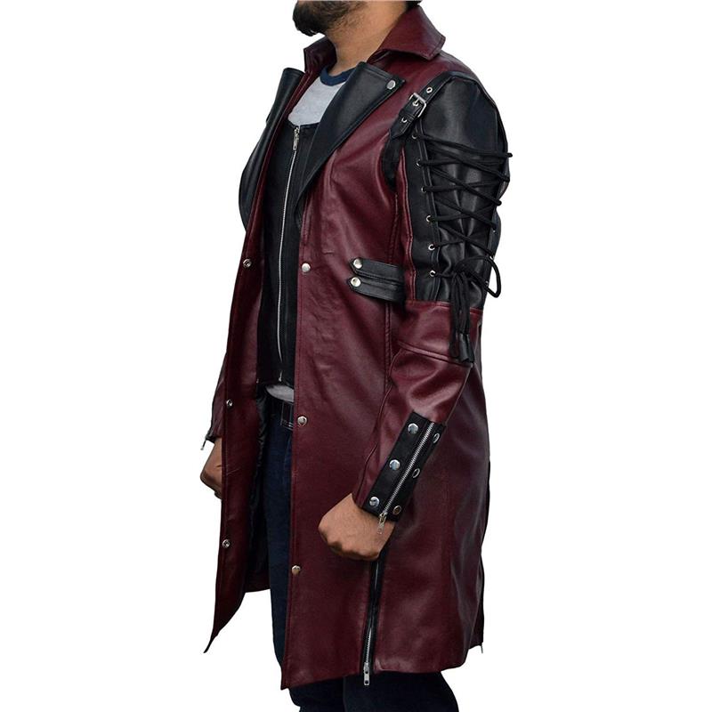 Veste longue en cuir hommes gothique Vintage en cuir PU Trench manteaux mode Moto Biker vêtements d'extérieur hommes Style Punk Moto vestes homme