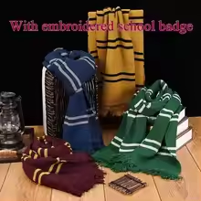 Nouveau Harryy Potter écharpe chaude épaisse Serpentard Poudlard collège Badge Serdaigle Hermione Gryffondor gland écharpe accessoires cadeaux