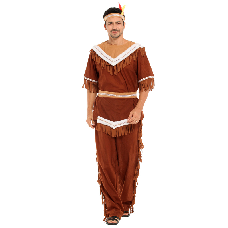 Costume de chef indien natif, chasseur indien, archer, cosplay pour hommes, costumes de Purim, Halloween, adultes