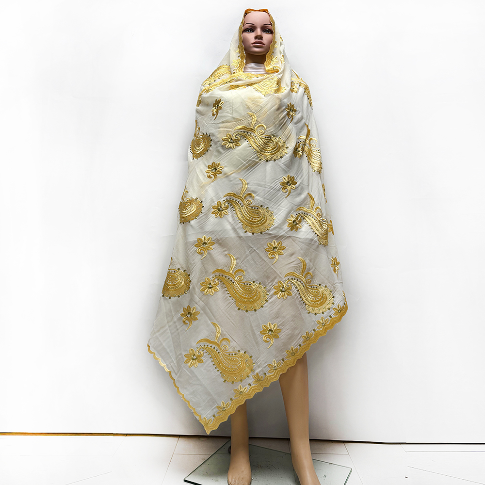 Écharpe Hijab Musulmane pour Femme Africaine, Tissu 100% Coton Rayonne, Fil de Haute Qualité, Style Dubaï, Excellent