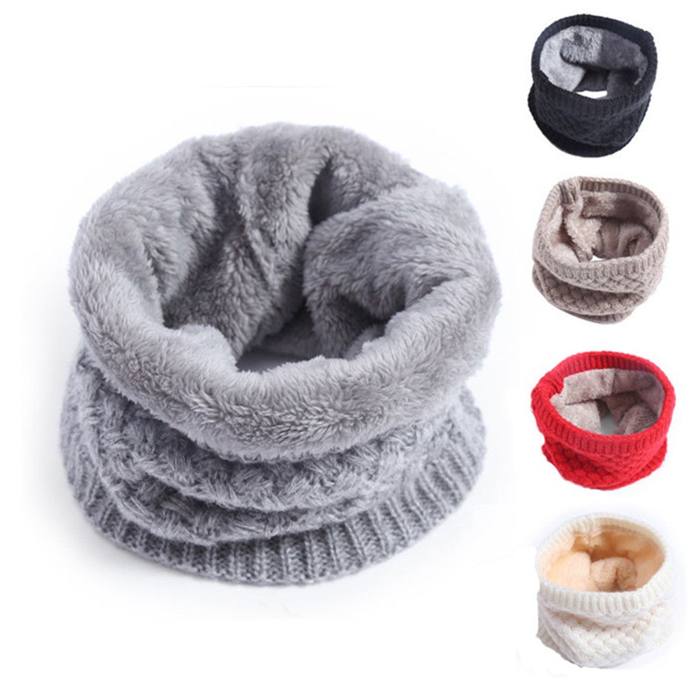 Femmes hommes tricoté cou foulards hiver chaud épais polaire à l'intérieur de la laine col anneau écharpe élastique tricot écharpe Snood foulard