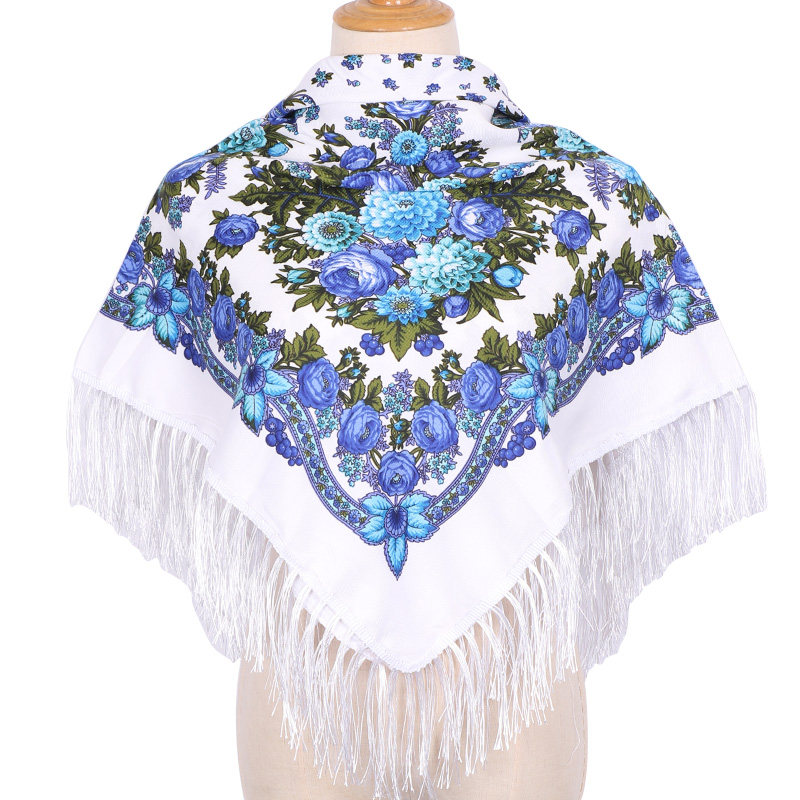 Châle carré de style ethnique pour femme, hijabs de luxe, cape imprimée, couvertures enveloppantes, bandana chaud pour femme, foulard classique