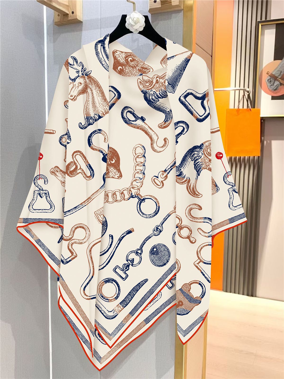 Écharpe élégante en fausse soie et laine pour femmes, 130x130cm, grand cadeau chaud pour dames, fête au bureau, célébrations de noël