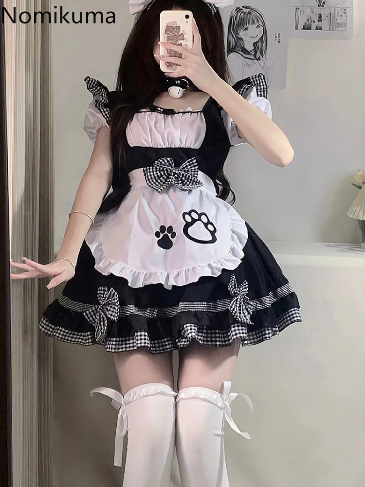 Robe japonaise pour femme, robes d'été pour femmes, style Lolita, 2026 Vestidos De Mujer, mode douce, mini-robe d'été pour cosplay, 49E309