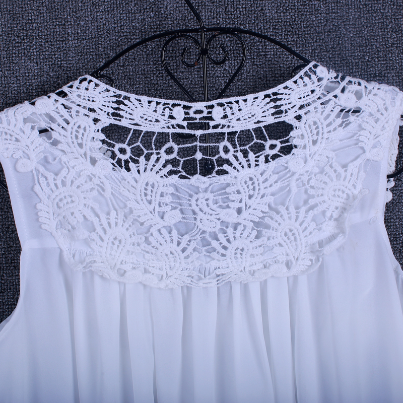 Hauts d'été pour femmes mode dentelle chemisier en mousseline de soie col en v chemise en mousseline de soie décontractée ample