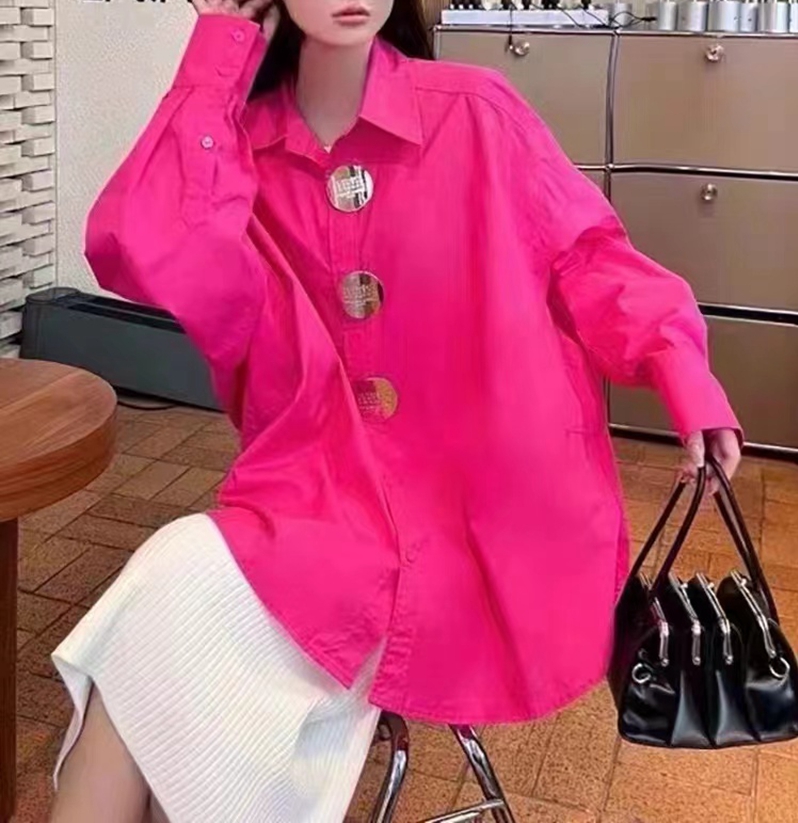 Chemises et chemisiers mi-longs en coton pour femmes, hauts élégants, décontractés, printemps, ventes de vêtements, 2024