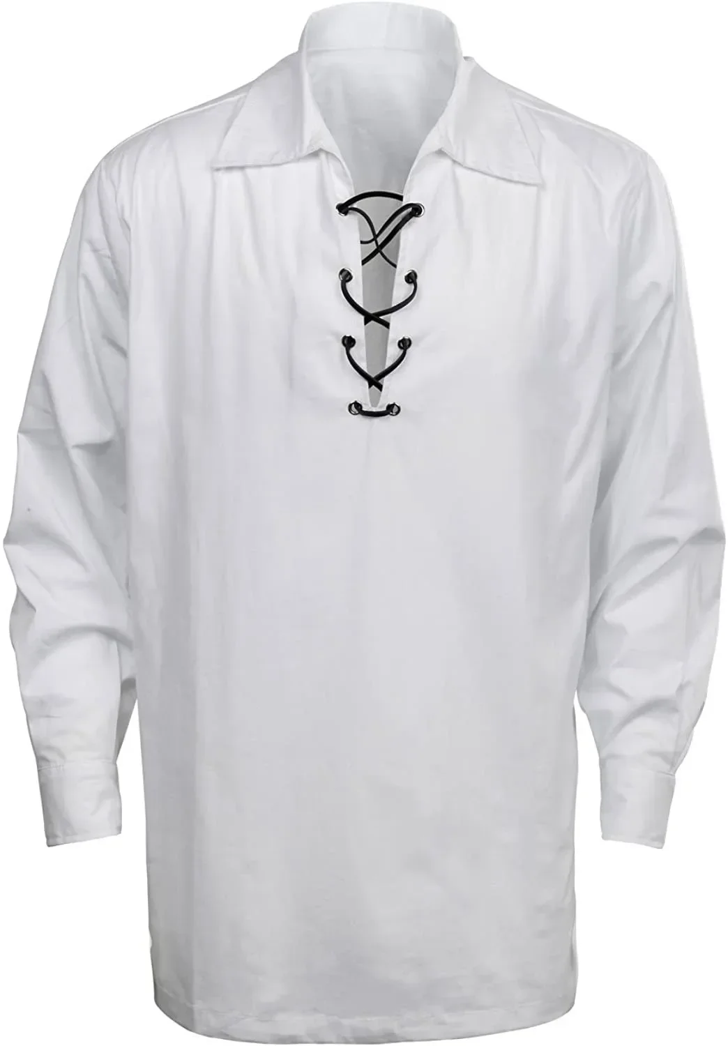 Haut de chemise décontracté à manches longues pour homme, style médiéval, pour jeu de rôle, en tissu Dry Kelp