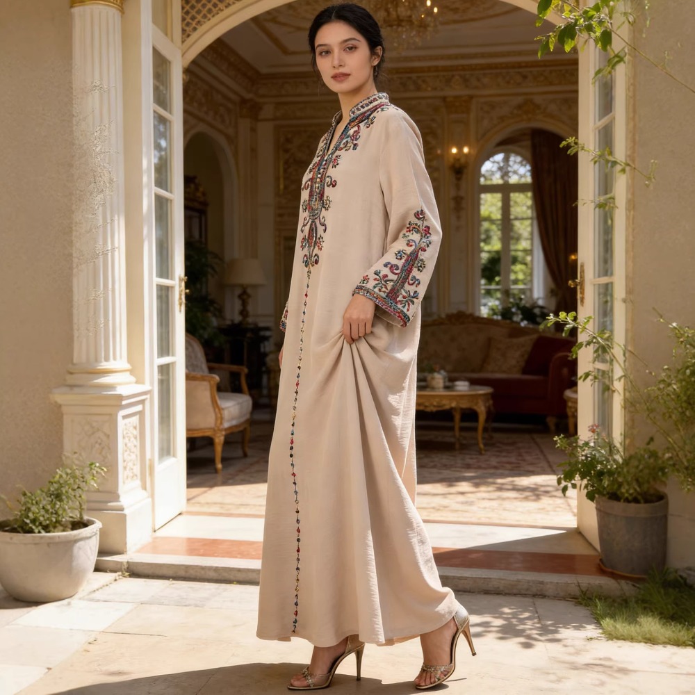 Abaya musulman pour femmes robes de soirée broderie longue Robe Eid Ramadan dubaï Abayas caftan arabe Jalabiya modeste robes maroc