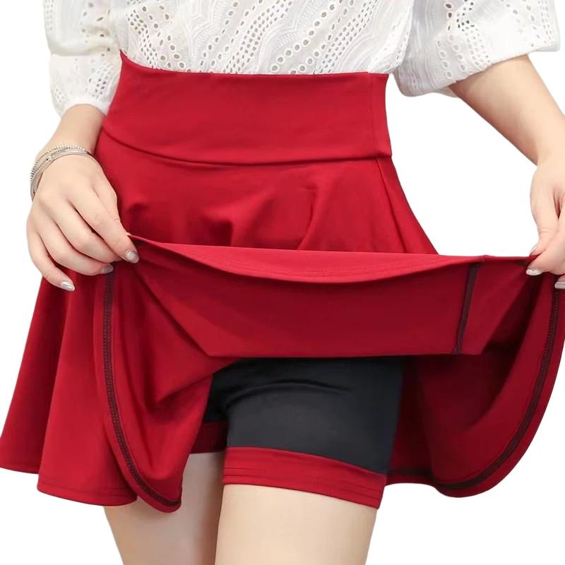 Jupe basique pour femmes, short d'été, mode polyvalente, plissée, décontractée, Mini patineuse, grande taille 4XL, jupe évasée moelleuse