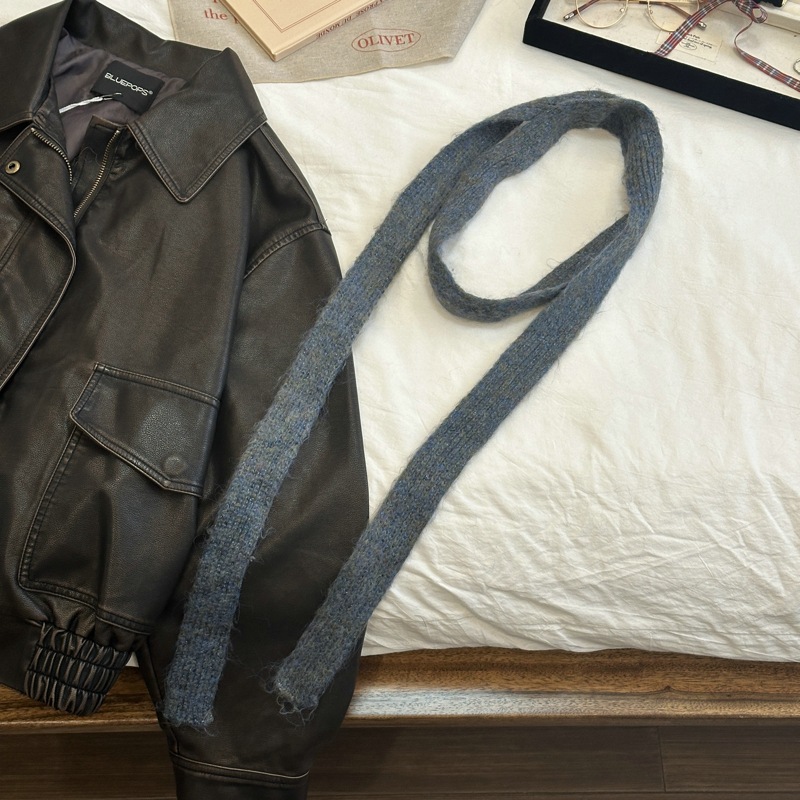 Écharpe fine à la mode, nouveau Style, longue écharpe empilable, vêtements pour filles chaudes, écharpe en laine, écharpe coréenne à bande étroite, 2024