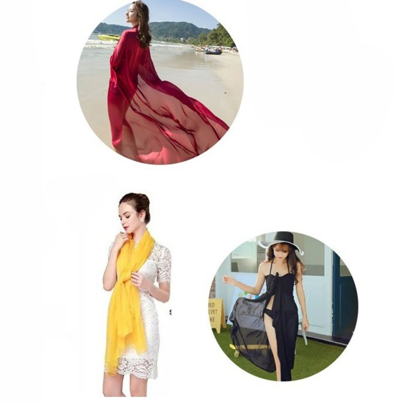 Châle coloré en mousseline de soie pour femmes, écharpe, châles pour femmes, enveloppe, Hijab, Lot Cape, foulards féminins, protection solaire d'été transparente