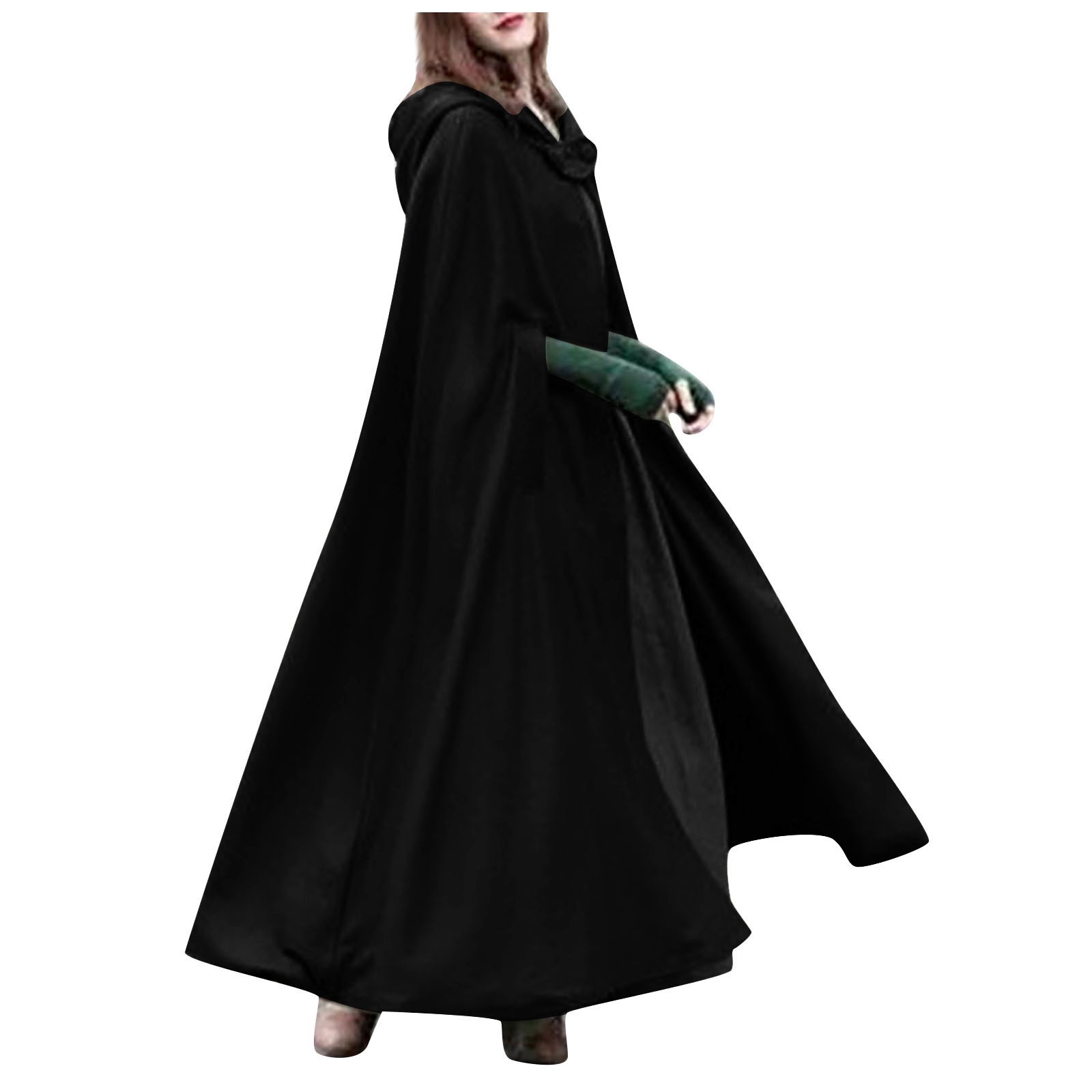 Cape d'hiver à capuche Trench Coat femmes Cape gothique femmes Trench manteau ouvert avant Cardigan veste manteau Cape Cape Poncho Plus