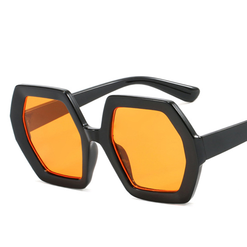 Lunettes de soleil carrées irrégulières pour femmes, surdimensionnées, polygone, luxe, nuances jaunes, élégantes, UV400