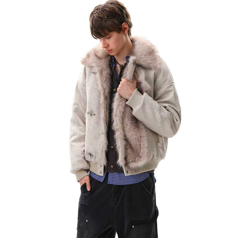 Hiver Vintage Hip Hop vestes chaudes manteaux col de fourrure thermique Parka décontracté manteaux pour homme coupe-vent
