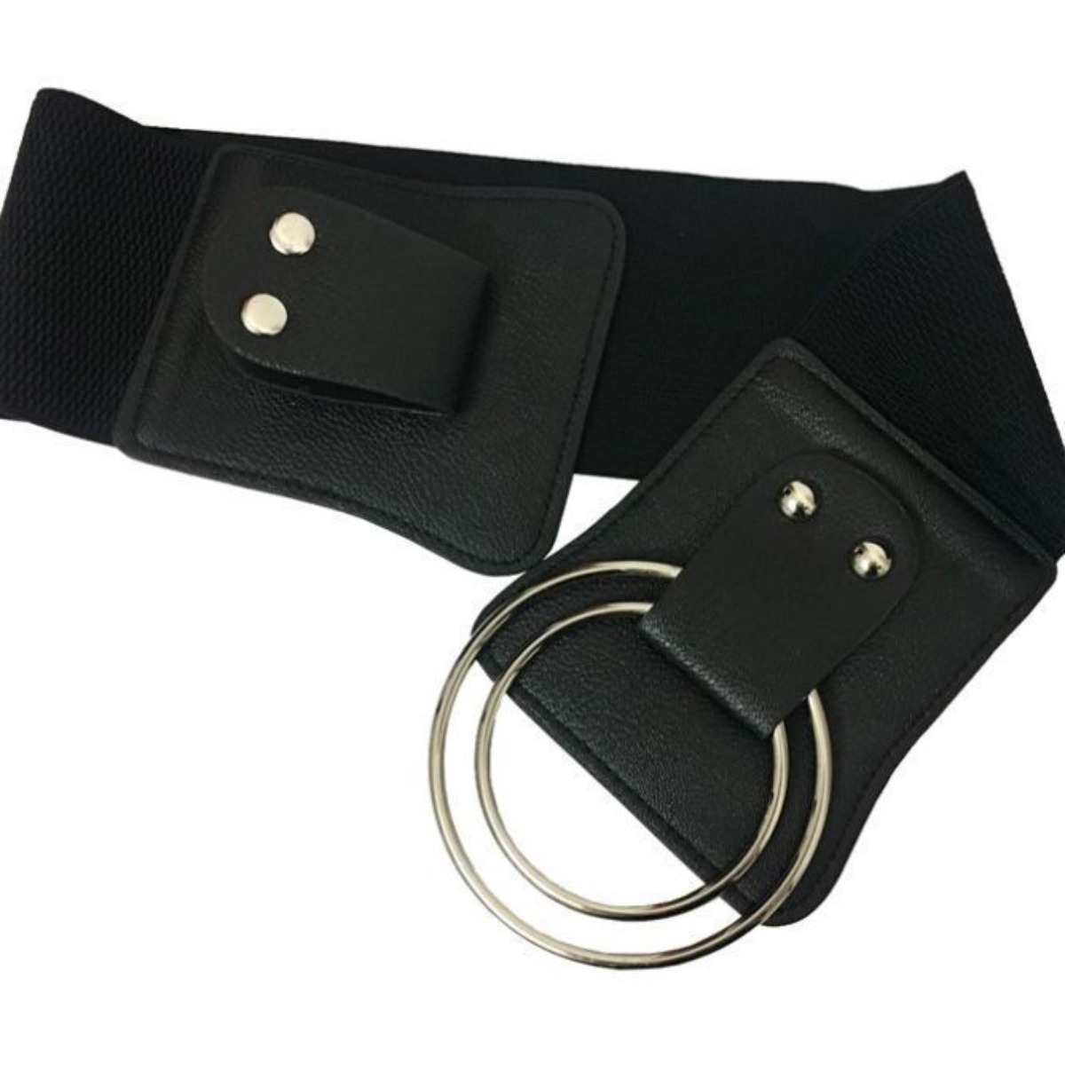 Ceinture large coréenne pour femmes - Ceinture corset élastique classique à boucle circulaire, ceinture large élastique amincissante pour robes