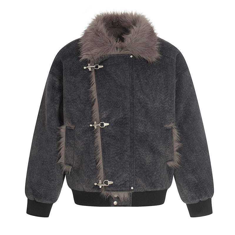 Hiver Vintage Hip Hop vestes chaudes manteaux col de fourrure thermique Parka décontracté manteaux pour homme coupe-vent