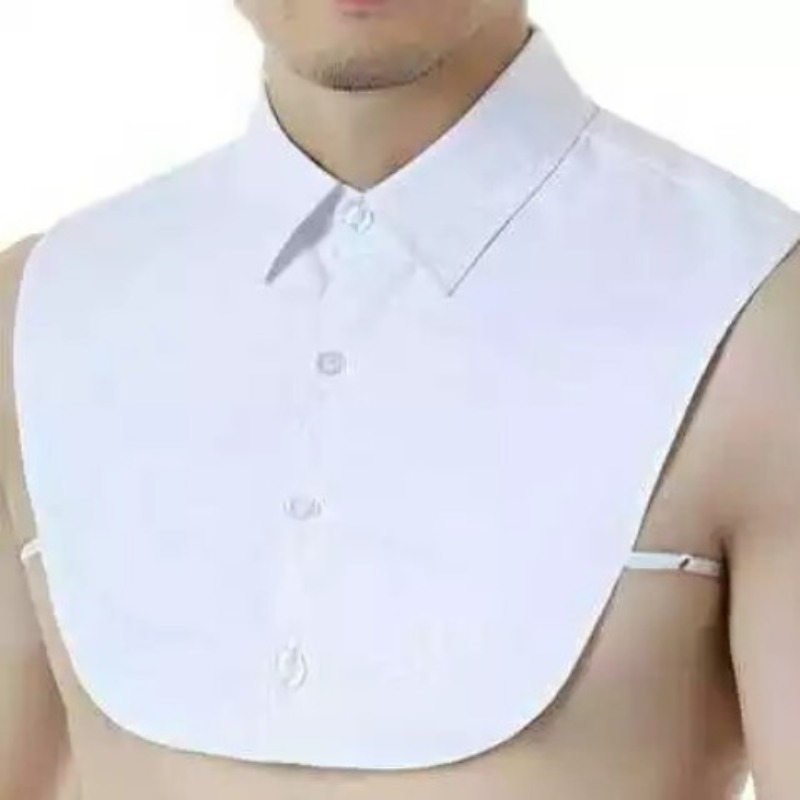 Chemise habillée formelle à faux col pour hommes, vêtements de travail polyvalents, printemps automne hiver, cravates à col décoratif assorties, accessoires pour hommes