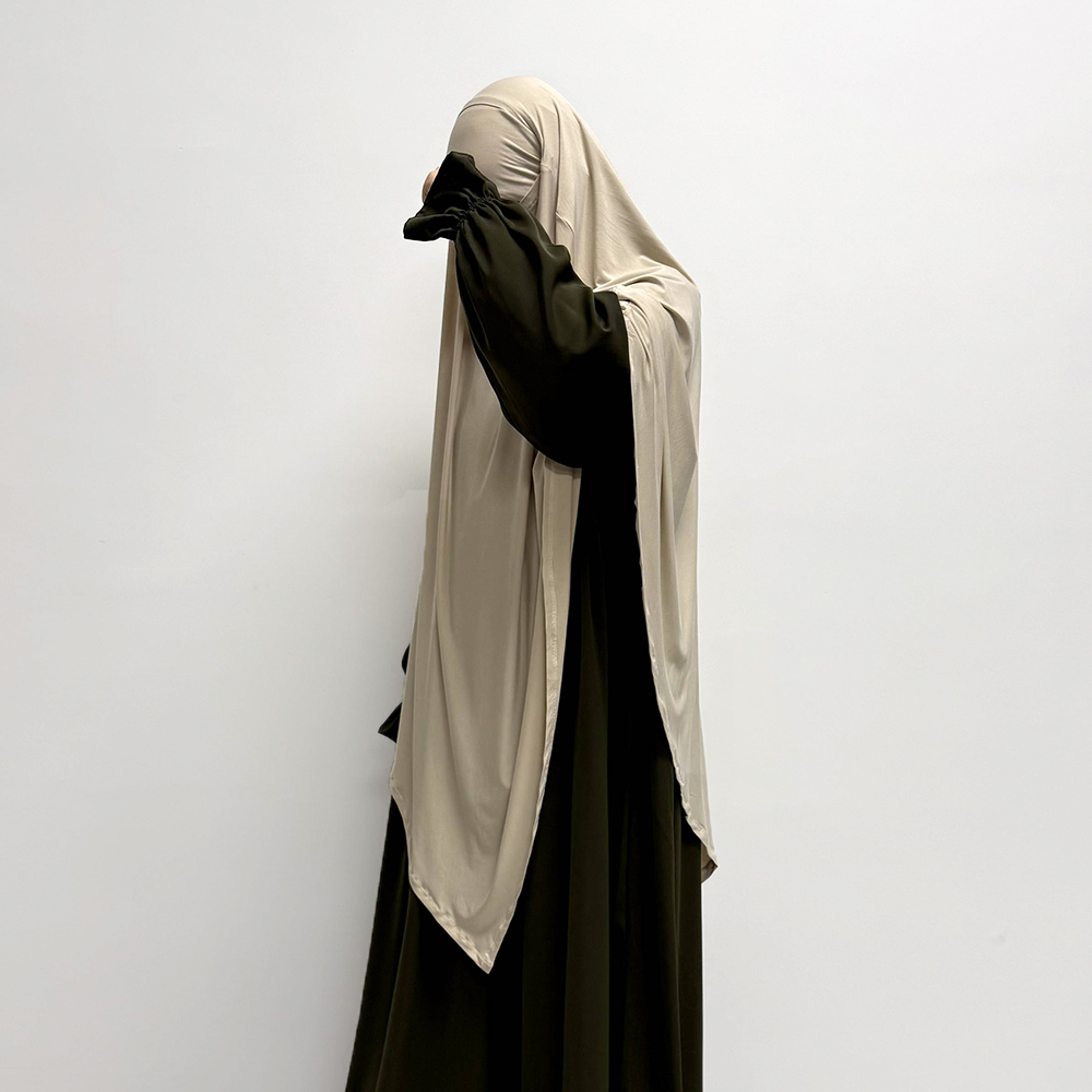 Khimar en jersey de bambou, respectueux de la peau, certifié OEKO-TEX, respirant, léger, pour la prière musulmane, Eid, Ramadan, à nouer à l'arrière